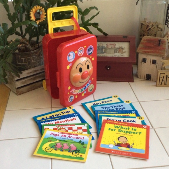 Other - Red Rolling Suitcase with 9 Scholastic Books